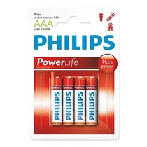 Pilha Philips Alcalina LR03-Pab AAA 1.5V c/4