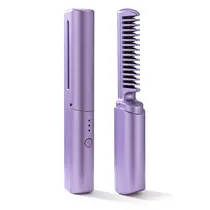 Mini Escova Alisadora Mobile Heat Comb Portatatil / Recarregavel - Roxo