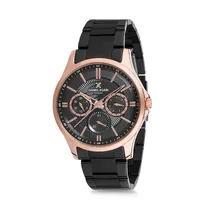 Relógio Analógico Masculino Daniel Klein Exclusive DK12239-6 - Preto e Rosa Ouro