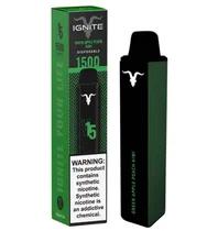 Vape Descartável Ignite V15 1500 Puff - Maçã Verde, Pêssego e Kiwi
