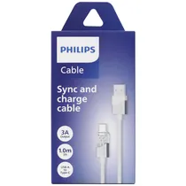 Cabo Philips DLC5031AW/70 USB-A | USB-C - White (1 Metro)