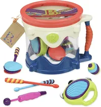 Battat Musical Tambor Y Accesorios Plastico +18M Multicolor