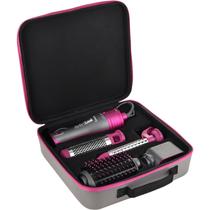 Kit Escova Secador Quanta QTKCS7001 4 Em 1 Bivolt - Cinza/Rosa