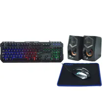 Teclado Kit Gamer Satellite GK-42 RGB + Mouse + Mousepad + Speaker - Preto (Espanhol)