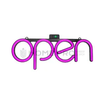 Cartaz LED Estilo Neón Open Rosa 40CM X 15CM