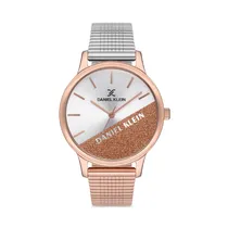 Relógio Analógico Feminino Daniel Klein Trendy DK.1.12628-2 - Rosa Ouro/Prata