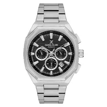 Relogio Analógico Masculino Daniel Klein DK.1.13906-1 Exclusive Gents / Pulseira de Aço Inoxidável - Prata/Preto
