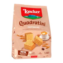 Biscoito Wafer Loacker Quadratini Capuccino 220G