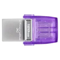 Pendrive Kingston Datatraveler Microduo 3C USB 3.2 e Type-C - Roxo DTDUO3CG3/128GB