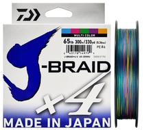 Linha Multifilamento Daiwa J-Braid X4 0.33MM 65LB 300M - Multi Cor