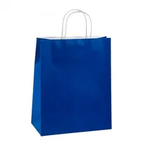 Sacola de Papel Tamanho Medio Azul