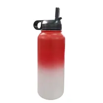 Garrafa de Água de Aço Inoxidável Vermelho C / Branco 946ML