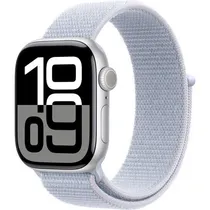 Relogio Smart Watch Series 10 MWWD3LW/A - Bluetooth - Wi-Fi - 42MM - GPS - Silver Aluminum/Blue Cloud Sport Loop