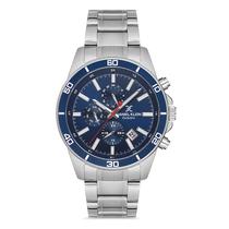 Relogio Analogico Masculino Daniel Klein DK.1.12737-3 Exclusive Gents / Pulseira de Aco Inoxidavel - Prata/Azul