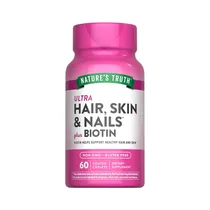 Vitamina Nature's Truth Ultra Hair, Skin, & Nails Plus Biotin 60 Cápsulas