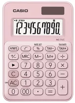 Calculadora Casio MS-7UC-LB (10 Dígitos) - Rosa