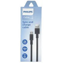 Cabo Philips DLC3001UB/70 USB-A | Microusb - Black (1 Metro)