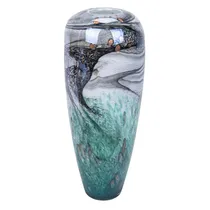 Vaso Cilíndrico Ondulado Em Vidro Soprado