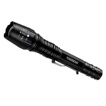 Lanterna LED Tática Power Style ZLZT6L / 100000W / Recarregável - Preto