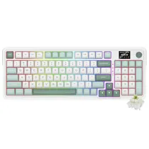 Teclado Gamer Mecanico Redragon K719WG-RGB-Pro Galatin Pro Wireless / RGB / Ingles - Branco / Verde