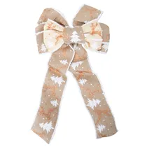 Laço Natal Tecido Creme/Bege 20X40CM