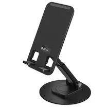 Devia Soporte para Cel/Tablet EL160 Plegable c/Rotacion 360° Black