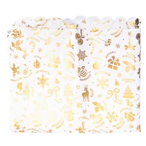 Mantel Natal Retangular 150X250CM Branco com Detalhes