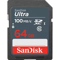 Memória SD Sandisk Ultra 100 MB/s C10 64 GB (SDSDUNR-064G-GN3IN)