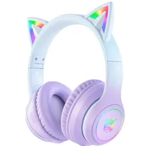 Fone de Ouvido Onikuma Gaming B90 BT/com Fio/Microfone RGB - Roxo
