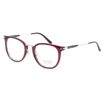 Óculos de Grau Visard CD0606 Feminino, Tamanho 50-20-140 C11 - Vermelho Escuro e Preto