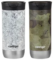 Kit Garrafa Térmica Contigo Snapseal 473ML - Specklet Slate/ Textured Camo