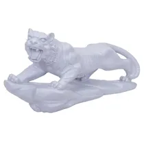Estátua Decorativa de Leão 45 CM Cinza