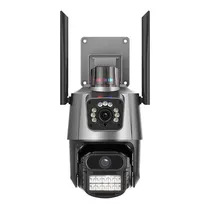 Camera de Segurança Smart Wifi P11-QQ6 / Dual Lens / Microfone / Alarma / Detecção Humana / Visao Noturna / App Icsee - Cinza