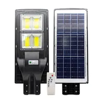 Refletor / Luminária LED para Poste de Rua com Placa Solar Fotovoltaica 200W e Controle Remoto