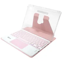 Capa + Teclado Magnético para iPad 10 de 10.9" 4LIFE FL109360CTP - Rosa/Branco/Transparente (Inglês)