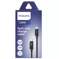 Cabo Philips USB-C para USB-C DLC5011AB/70 - Preto