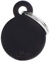 Medalha de Identificação Myfamily Círculo Pequeno MFB33 - Preto