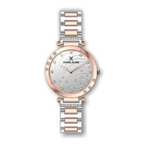 Relogio Analogico Feminino Daniel Klein Premium DK.1.12364-4 - Prata e Rosa Ouro