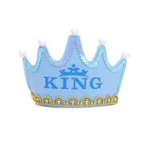 Coroa para Festa King Azul com Luz LED