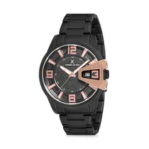 Relógio Analógico Masculino Daniel Klein Premium DK12231-3 - Preto e Rosa Ouro