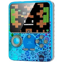 Console Portátil Game Box G6 de 3.5" com 666 Jogos com Carregador Portátil - Azul Claro/Cinza (Inglês/Chinês)