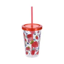 Vaso Acrílico Con Pajita KPM 025660 600ML Surtido