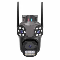 Camera de Segurança Smart Wifi Abc A3059PRO Dome Externa / 9MP / 8K / 3 Cameras / Microfone / Alarma / Detecção Humana / Visao Noturna / App Icsee - Cinza