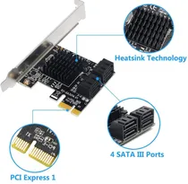 Placa PCI-e 1X To 4 Port SATA 3.0