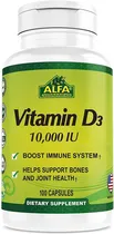 Alfa Vitamins Vitamin D3 10000 Iu (100 Cápsulas)