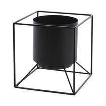 Maceta Con Soporte de Metal KPM 029653 18 X 18 CM Negro