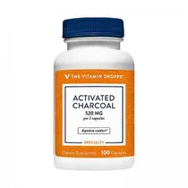 Activated Charcoal 520MG The Vitamin Shoppe 100 Cápsulas