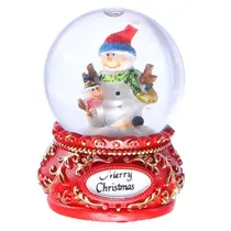 Bola Natalina Vermelha Boneco de Neve