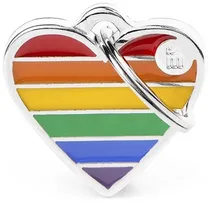 Medalha de Identificação Myfamily Rainbow Coração Pequeno BH54SH