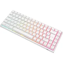 Teclado Mecânico Royal Kludge RK84 75% RGB Sem Fio Switch Linear Vermelho - Branco (Português)